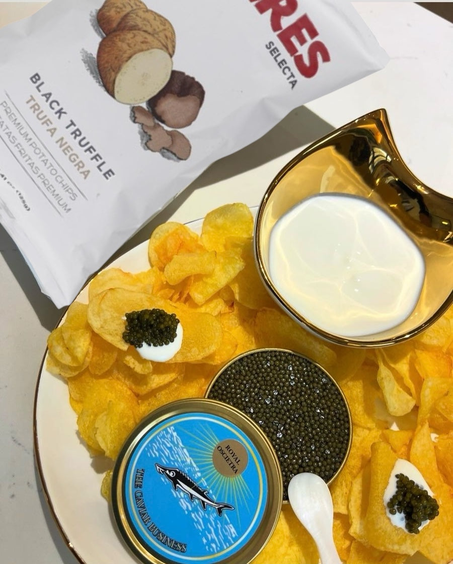 BLACK TRUFFLE Potato Chips with 125g Caviar